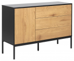 Kummut SEAFORD 120x40x82 cm, metsik tamm/must