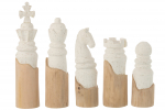 Dekoratsioon CHESS PIECE 5tk komplekt, valge/naturaalne