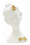 Dekoratiivne kuju BUDDHA 21,5x16x35 cm, kuldne/valge