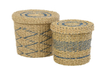 Korvide komplekt STRIPE 2tk, looduslik/sinine
