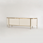 TV-alus STILIG 200cm, kuldne/valge