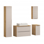 M&ouml;&ouml;blikomplekt LUXOR BEIGE 90 cm + TRUST kraanikauss + k&otilde;rge kapp, beež