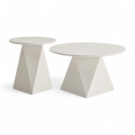 Diivanilaud AURA 2 tk &oslash;50/80 cm, kreem/valge