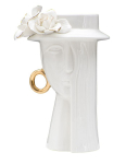Vaas WOMAN ELEGANT 15x13,3x23,5cm, valge/kuldne