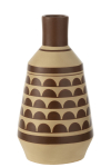 Vaas TERRACOTTA poolringide mustriga, valge/pruun