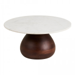 Diivanilaud HEIDE &oslash;70x35 cm, valge/tumepruun