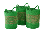 Korvide komplekt STRIPE 3tk, roheline/naturaalne