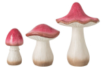 Dekoratiivseente komplekt MUSHROOM 3tk, tumepunane