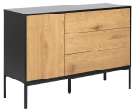 Kummut SEAFORD 120x40x82 cm, metsik tamm/must