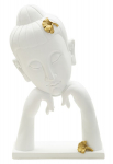 Dekoratiivne kuju BUDDHA 21,5x13x36 cm, kuldne/valge