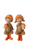 Dekoratiivkuju MUSHROOM BOY/GIRL 2tk, beež/oranž