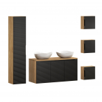 M&ouml;&ouml;blikomplekt LUXOR BLACK 120 cm + CLOUD 2tk, &otilde;litatud tamm