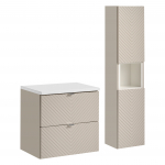 Komplekt VIVA CASHMERE 60 cm t&ouml;&ouml;pinna ja k&otilde;rge kapiga, mattvalge