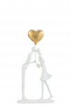 Dekoratsioon COUPLE KISS HEART BALLOON, valge/kuldne