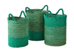 Korvide komplekt STRIPE 3tk, tumeroheline/naturaalne