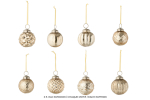 J&otilde;ulukuulid XMAS BAUBLE 40tk 8 mustriga, kuldne