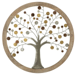 Seinapaneel ALBERO DELLA VITA peegliga &Oslash; 61cm, kuldne/looduslik