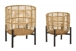 Lillepott RATTAN 2tk, naturaalne/must
