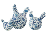 Dekoratsioon ROOSTER 3-osaline komplekt, sinine/valge