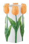 Vaas TULIP keraamika suur, valge/oranž