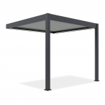 Pergola GUTROOF ELEGANCE WALL elektriline LED 3x3m seinale, antratsiit/helehall