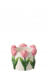 Vaas TULIP v&auml;ike, valge/heleroosa