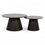 Diivanilaud SVENDBORG 2tk &oslash;60/80 cm, suitsutatud tamm