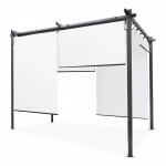Kangaskatusega pergola HARDMAISTER SPRINT PLUS 3&times;3m, antratsiit/valge
