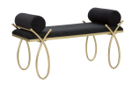 Esikupink RIBBON 112,5x49x53 cm, must/kuldne