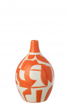 Vaas GEOMETRIC keskmine, valge/oranž