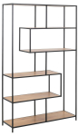 Raamatukapp SEAFORD 114x35x185 cm, metsik tamm/must
