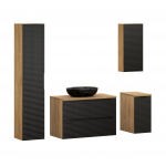 M&ouml;&ouml;blikomplekt LUXOR BLACK 90 cm + MONA, &otilde;litatud tamm/matt must