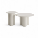 Diivanilaud FLOW 2tk &oslash;50/80 cm, kreem/valge