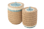 Korvide komplekt STRIPE 2tk, naturaalne/helesinine