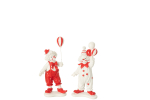 Dekoratsioon CLOWN BALLOON STONE 2 tk komplekt, punane/valge