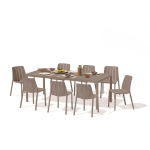 Aiam&ouml;&ouml;bli komplekt TIBERINA BISTROT/TEVERE 147-211 8+1, pruunikashall