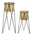 Lillepott DRAK 2tk, must/kuldne