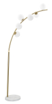 P&otilde;randalamp GLAMY ARC 6 luci 130x45x220-246cm, kuld ja valge