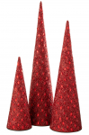 Dekoratsioon CONE 3tk koonus, punane