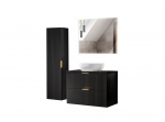 Komplekt ADEL BLACK 80 cm valamu ,k&otilde;rge kapi ja peegliga