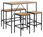 Baarilaua komplekt BAHAMAS 120x60x105 cm, looduslik tamm