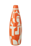 Vaas GEOMETRIC suur, valge/oranž