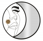 Seinapeegel MELLY &Oslash;80cm, must/kuldne