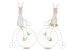 Dekoratsioon REINDEER BIKE 2 tk komplekt, kuldne/valge