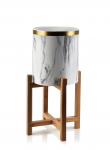 Lillepott AVA 18x18x20 cm alusel, hall/kuldne