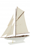Dekoratsioon SAILBOAT suur paulownia puidust, valge