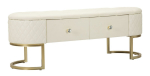 Esikupink SHARON 120x40x43cm sahtlitega, kuldne/valge