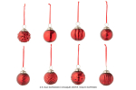 J&otilde;ulukuulid XMAS BAUB 40tk 8 mustrit, punane