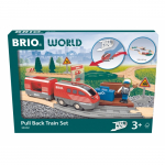 BRIO WORLD Puidust tagasi t&otilde;mmatava rongikomplekt