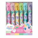 SWEET DREAMS & FRIENDS 2 poolsed l&otilde;hnastatud markerid, 6 tk